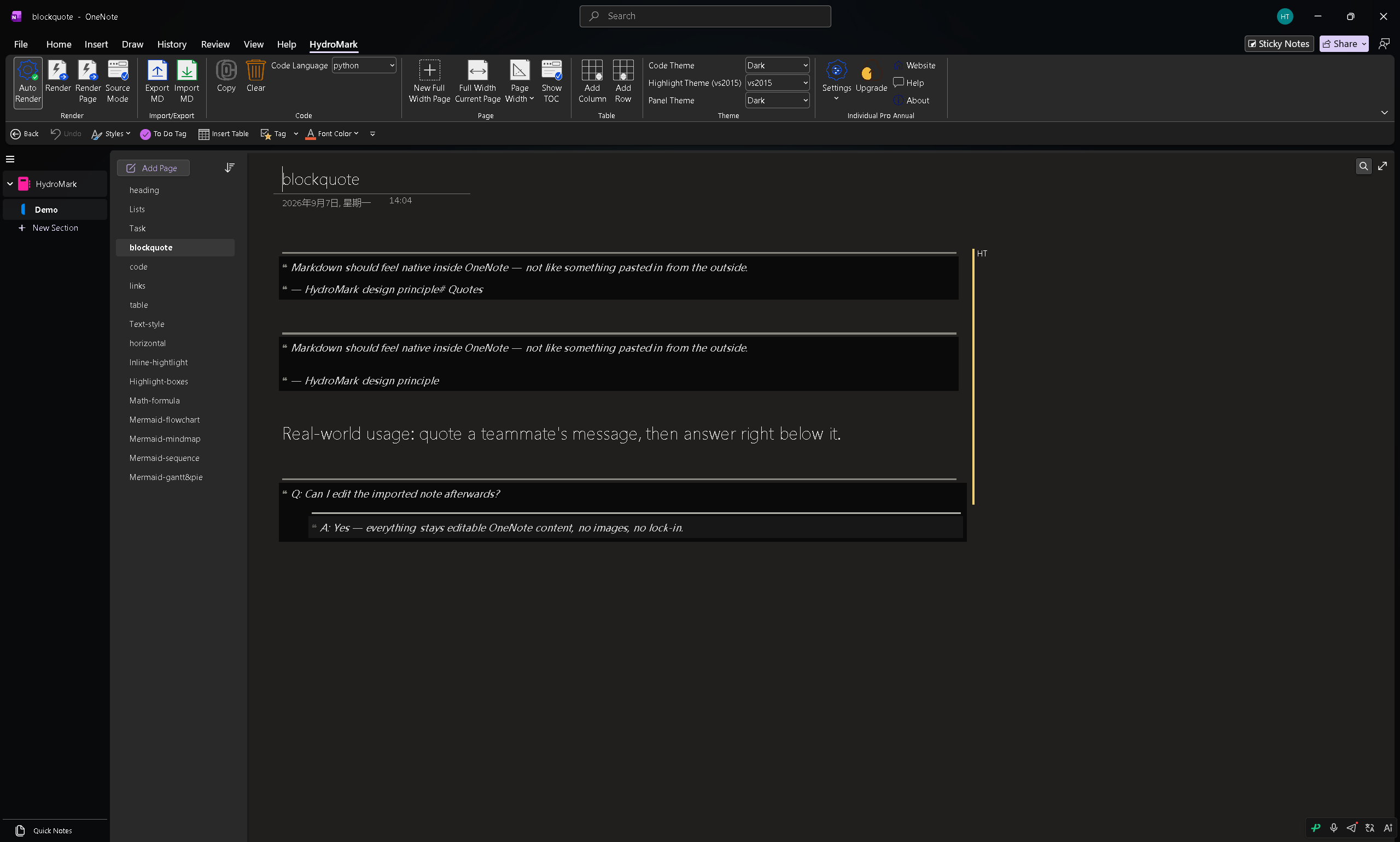 Blockquote demo