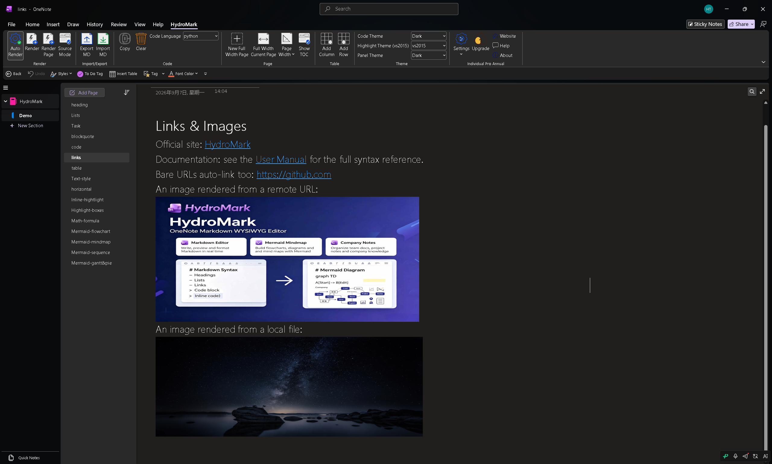 Links demo